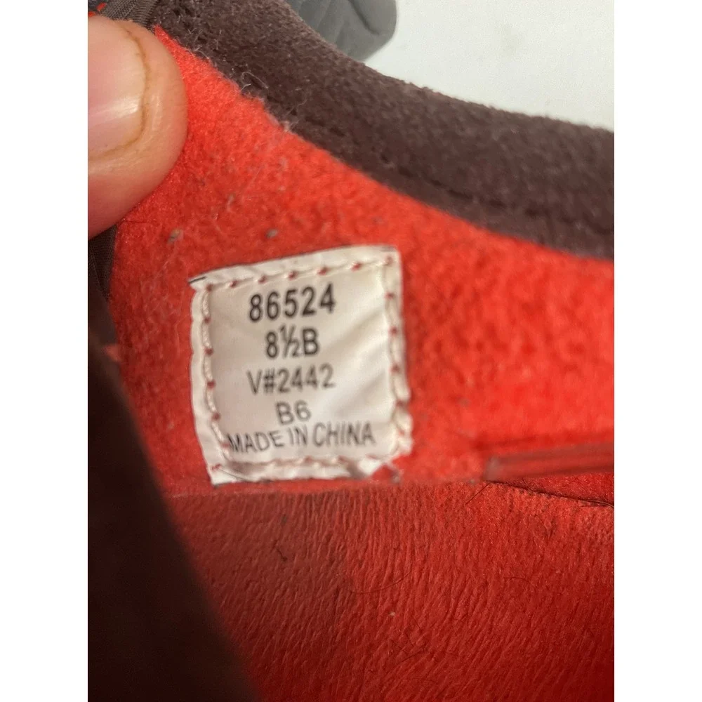 Lands' End Quilted Puffer Zip Shoes Womens 8.5 Brown Suede Fleece Lined 86524